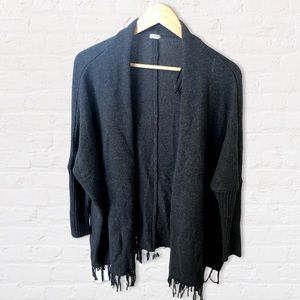 Dark Grey Fringe Cardigan
